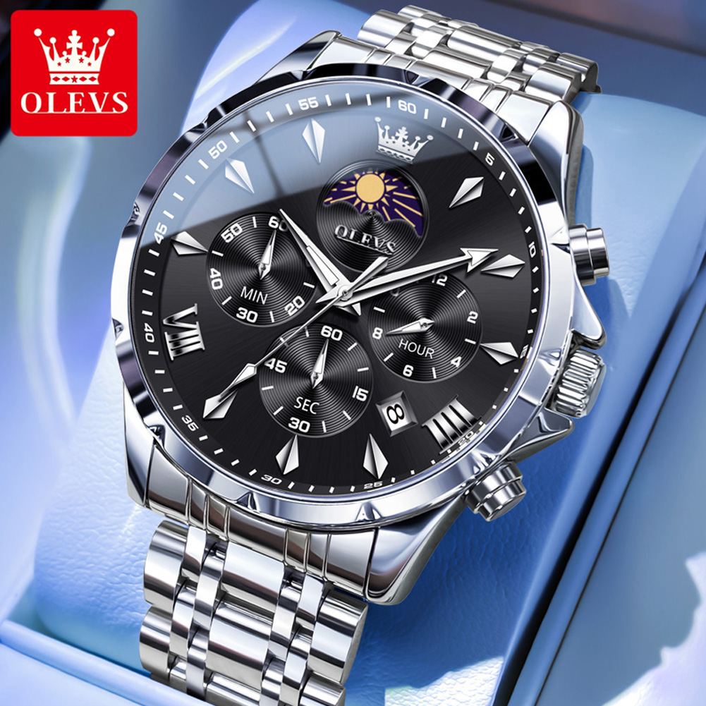 Smartwatch Watches For Men Brands - OLEVS 3653 Marka Ay Evresi Takvimli