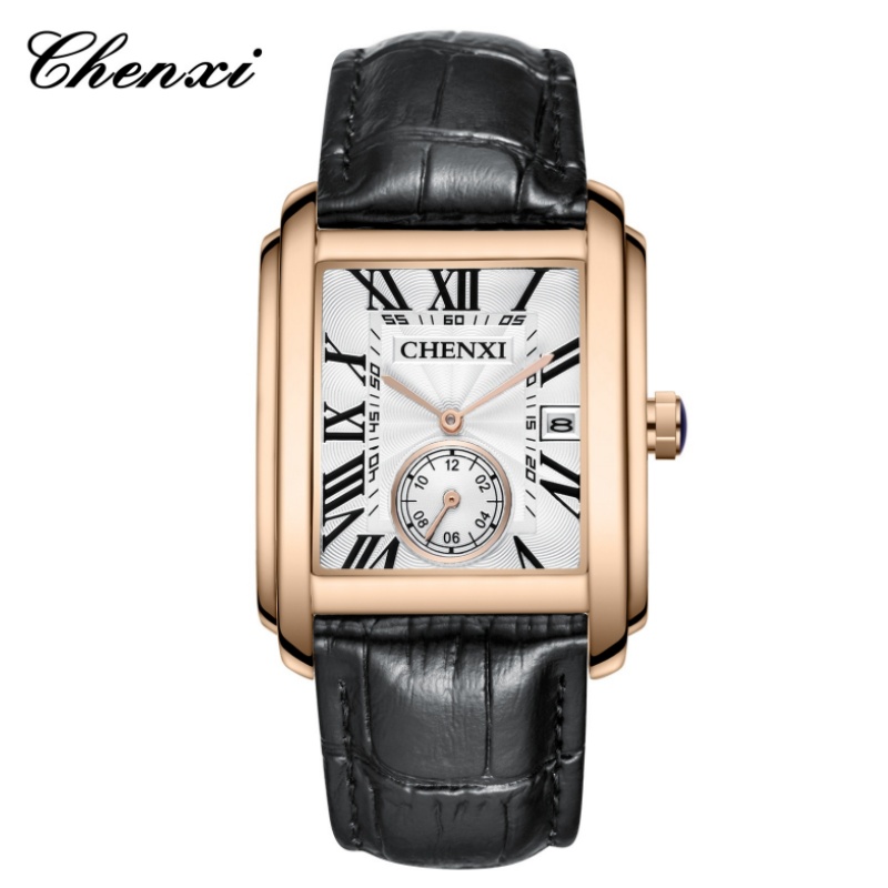 Smartwatch Watches For Men Brands - CHENXI 8216 Moda Klasik Kare Kahverengi