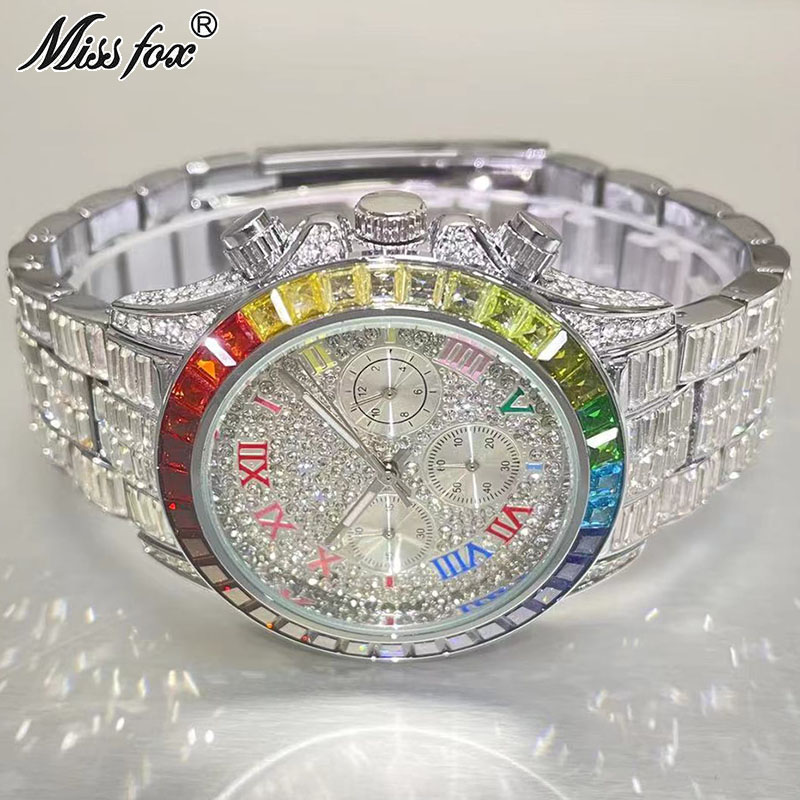 MISSFOX lüks buzlu erkekler iç - Smartwatch Watches For Men Brands incelemesi ve fiyatı