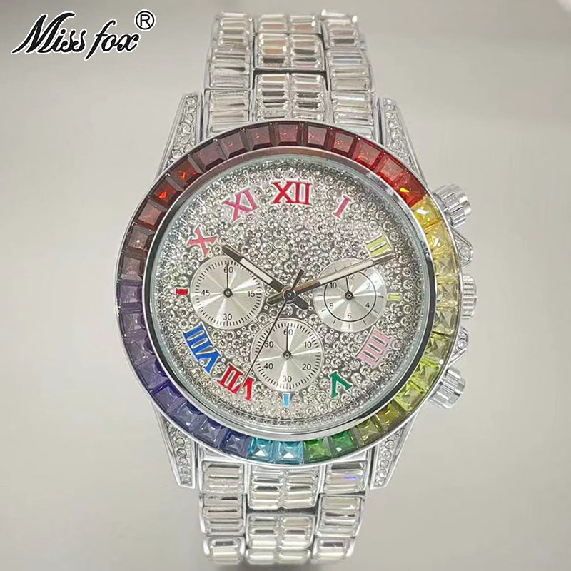 MISSFOX lüks buzlu erkekler iç - Smartwatch Watches For Men Brands incelemesi ve fiyatı