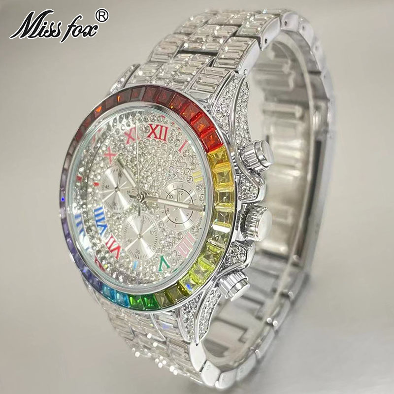 MISSFOX lüks buzlu erkekler iç - Smartwatch Watches For Men Brands incelemesi ve fiyatı