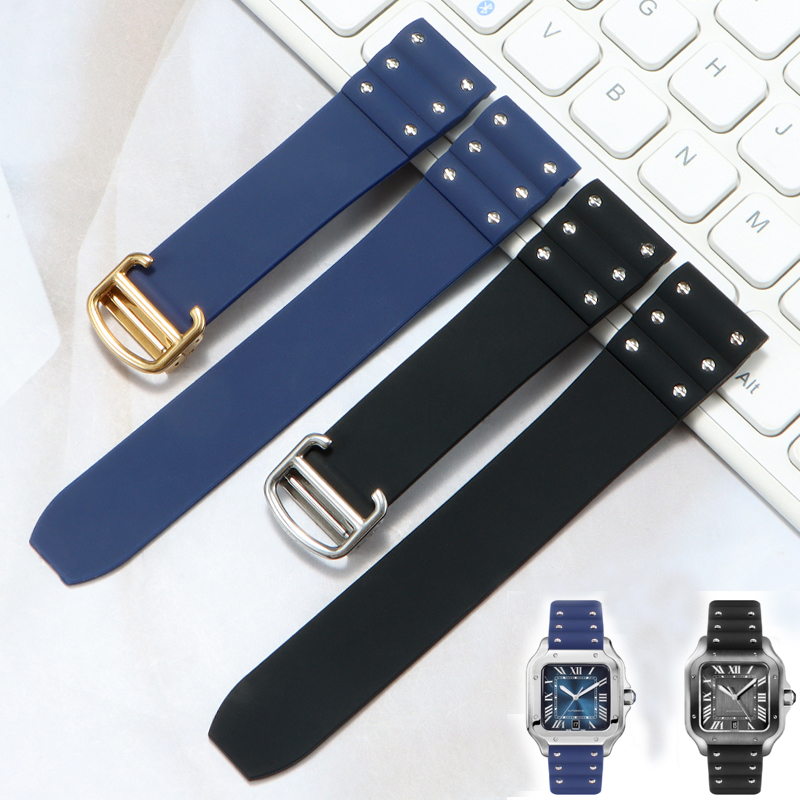 Yüksek kaliteli Kauçuk kordonl - Cartier Watch Santos incelemesi ve fiyatı